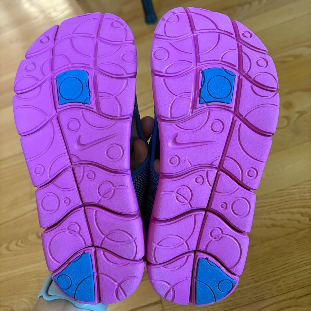 Nike Sunray Adjust 4 Sandals Shoes Hydrangeas Comet Blue Pink Youth Girls Size 3 - Picture 5 of 13